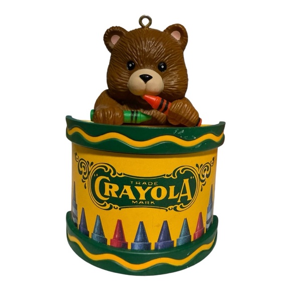 Crayola Teddy Bear Crayon Box Christmas Ornament by Binney & Smith Vintage 1992 - Picture 2 of 11